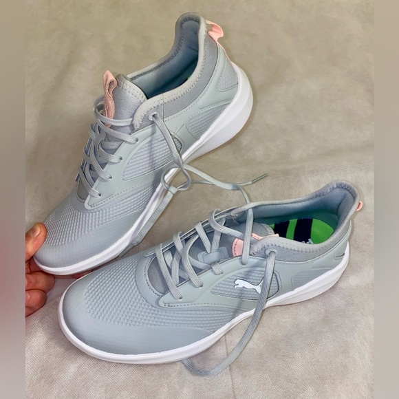 Puma Gray and White Sneakers Sleek Cushioned Design - Picture 3 of 8